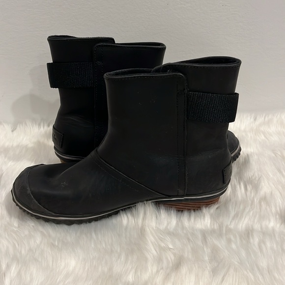 Sorel Black Leather and Rubber Slimpack Short Pull On Weather Riding Boots  7.5 - Picture 5 of 14